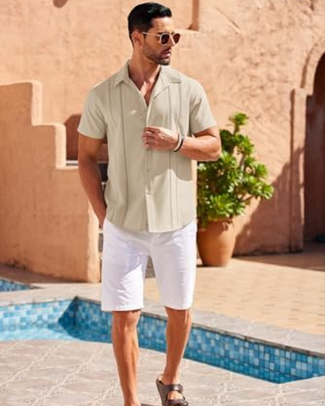 Camisa Guayabera de Linho Cubano para Homem Frescura e Estilo Intemporal®