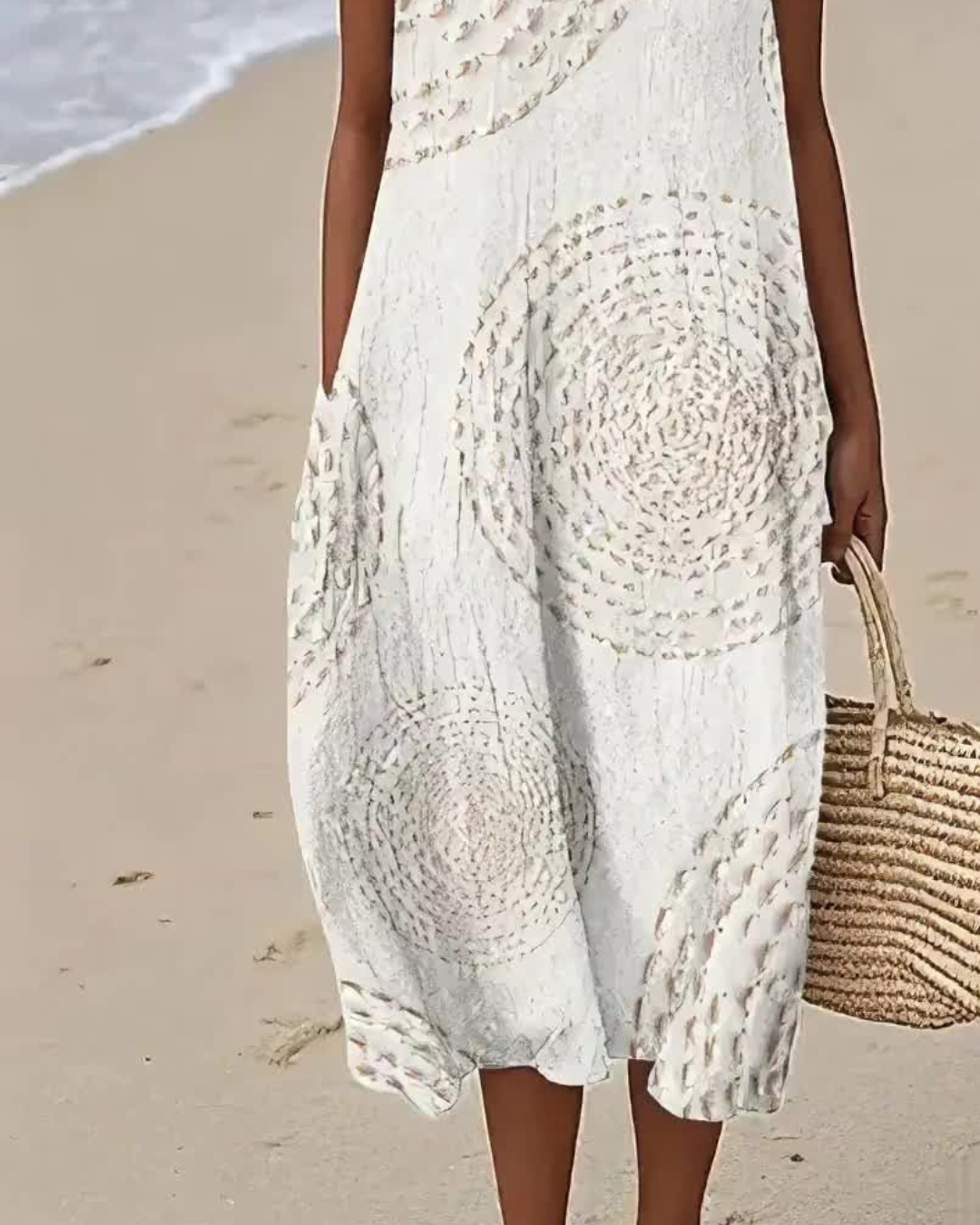 Vestido estampado longo com corte fluido®