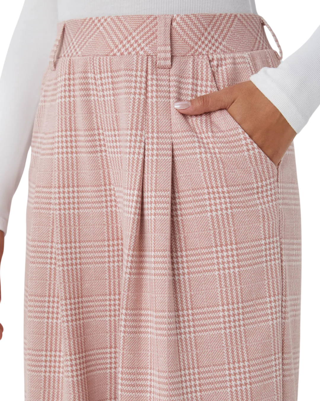 Calças Casuais de Cintura Alta com Bolsos Laterais para Mulher®