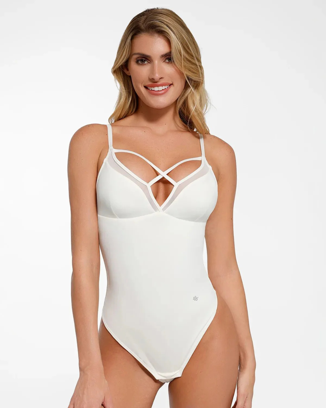 Body Modelador Sem Mangas em Malha Transparente para Controlo da Barriga®