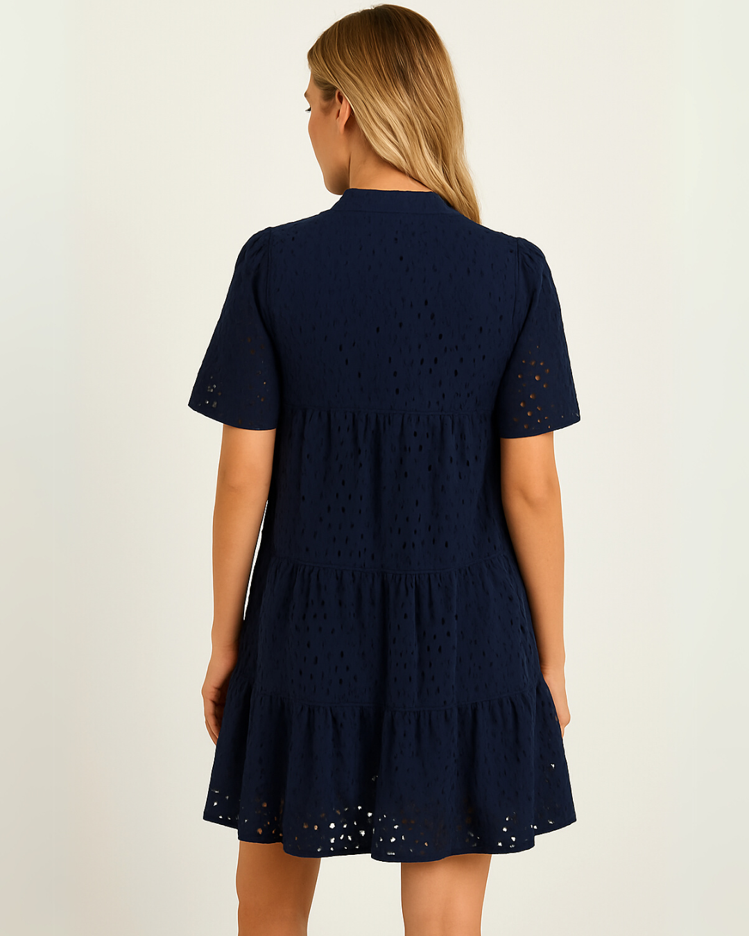 Minivestido Casual Elegante para Mulher com Renda Aberta e Folhos®