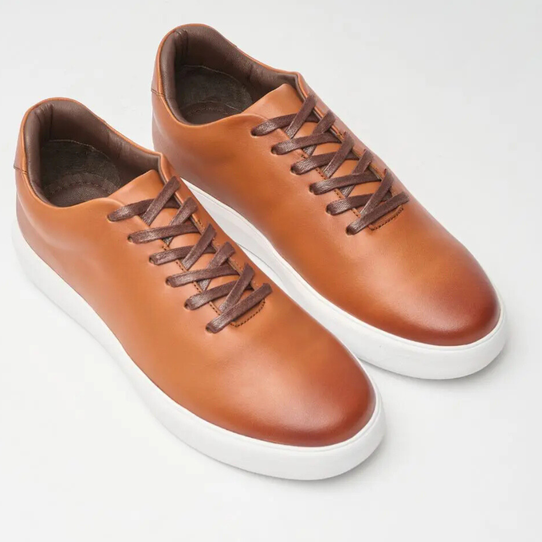 Sapatos de couro casuais para homem com sola confortável®
