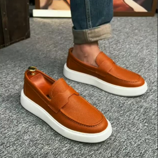 Mocassins casuais ergonómicos em pele para homem®