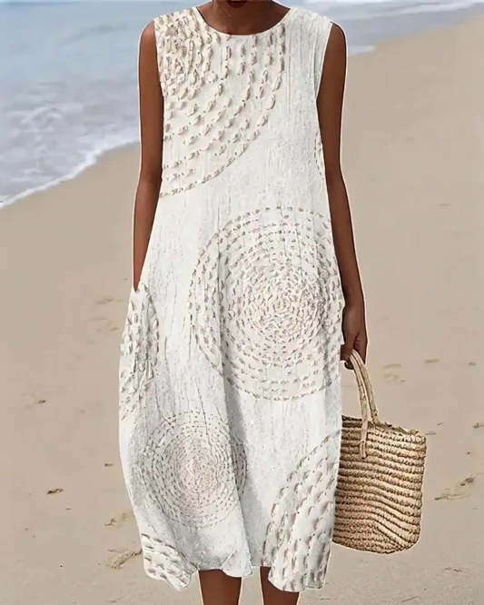Vestido estampado longo com corte fluido®