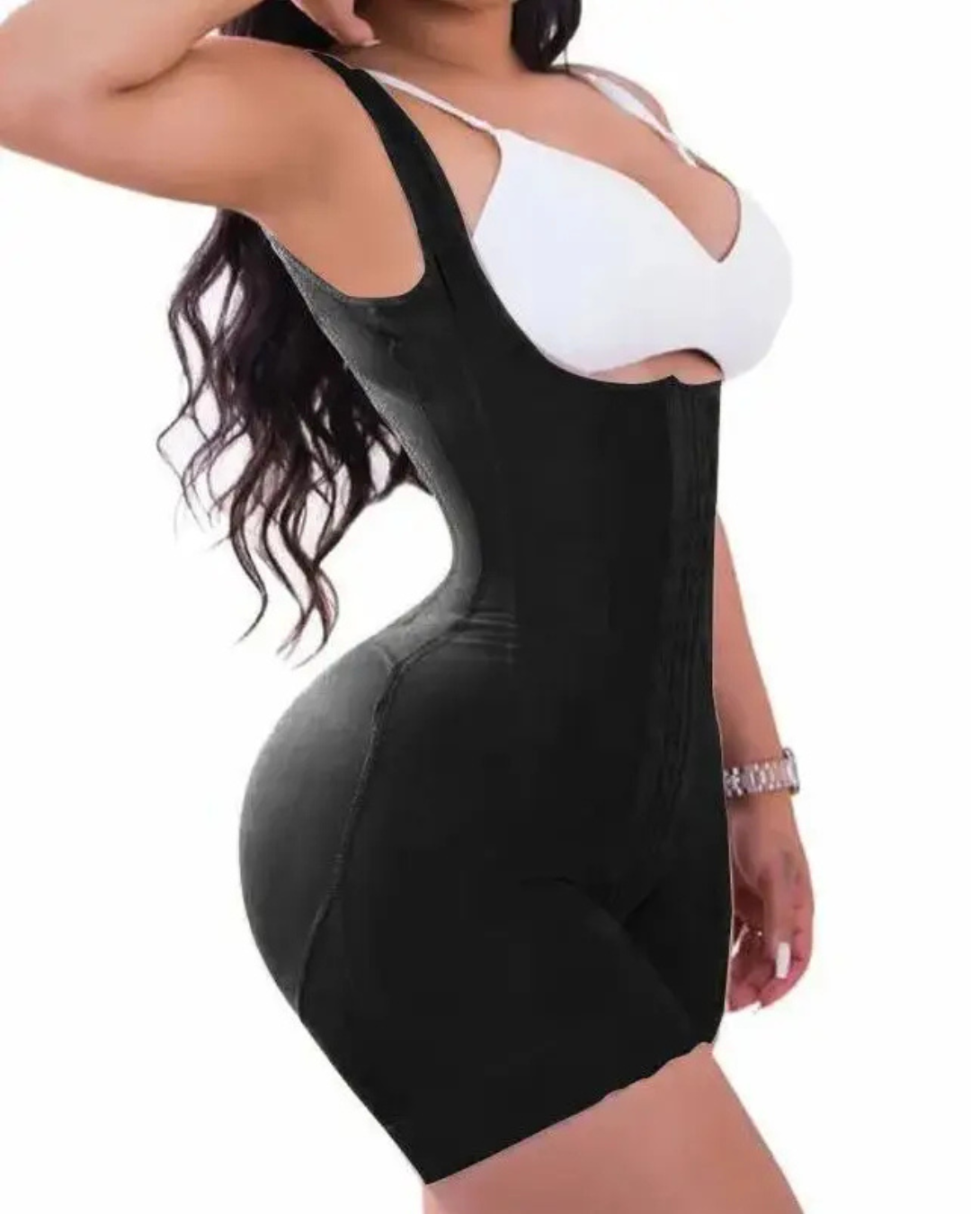 Bodysuit de dupla compressão com gancho e Belly Control®.