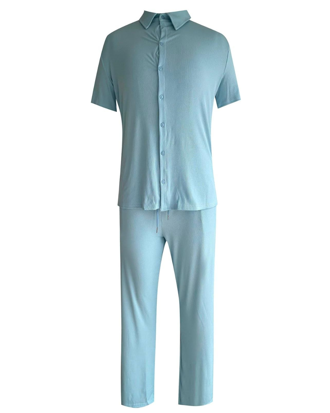 Conjunto casual de camisa de manga curta e calças para homem®