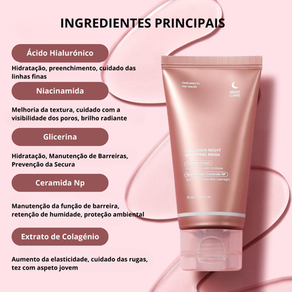Máscara Facial com Envolvimento de Colagénio Durante a Noite®