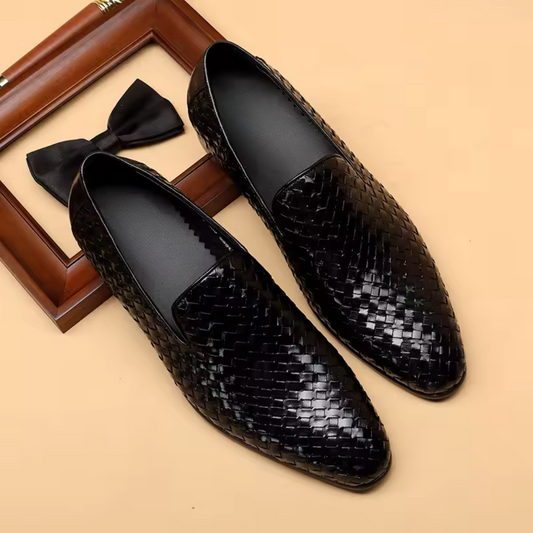 Mocassins em Couro Brilhante com Textura Rugosa para Homen®