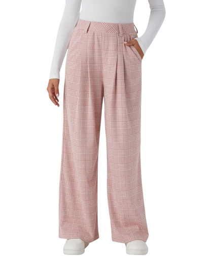 Calças Casuais de Cintura Alta com Bolsos Laterais para Mulher®