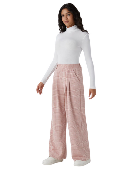 Calças Casuais de Cintura Alta com Bolsos Laterais para Mulher®