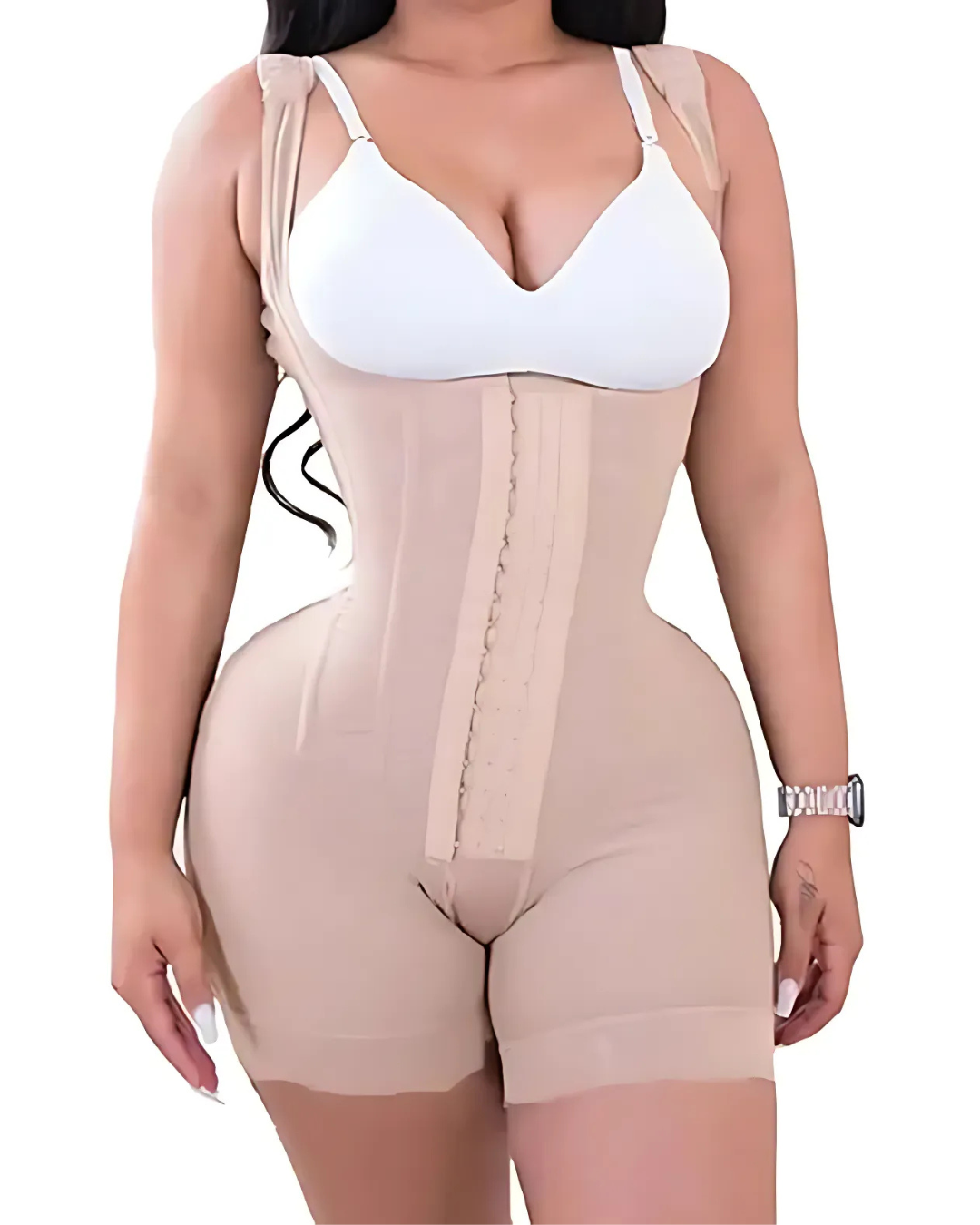 Bodysuit de dupla compressão com gancho e Belly Control®.