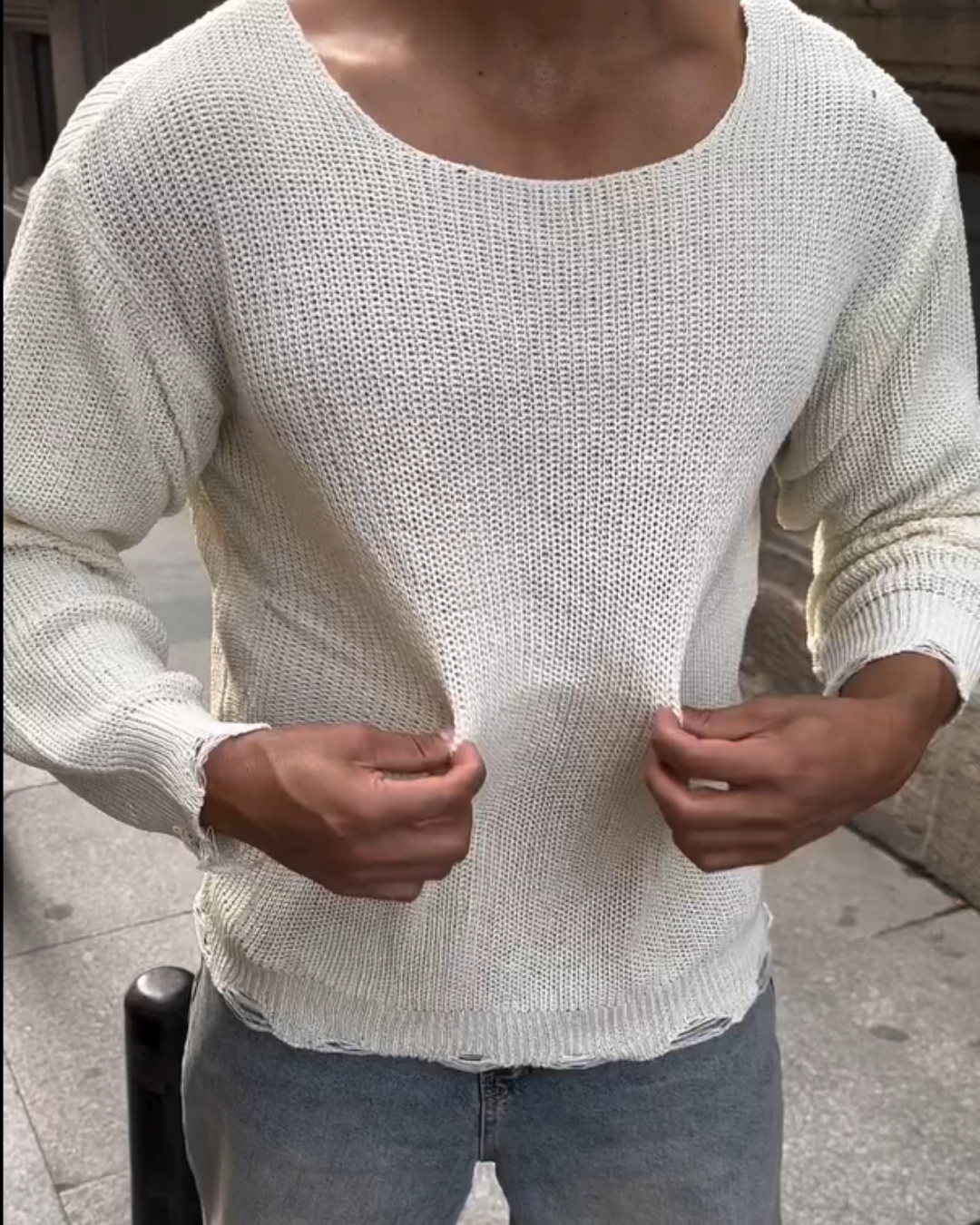 Camisola de Manga Comprida para Homem com Gola Redonda Grande®