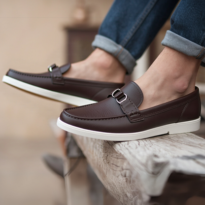 Sapatos de couro com sola ergonómica para homem®