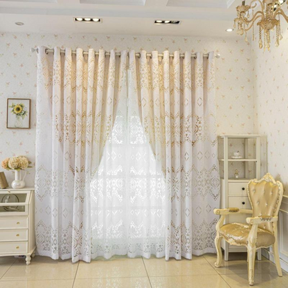 Cortina Dupla de Tecido Espesso com Bloqueio de Luz e Design Moderno (Dimensões 265 cm de comprimento x 166 cm Largura)®