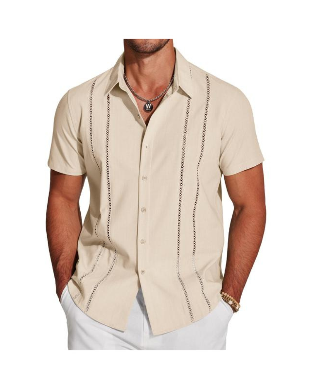 Camisa Guayabera de Linho Cubano para Homem Frescura e Estilo Intemporal®