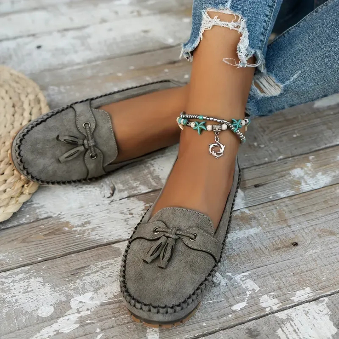 Mocassins de Mulher Macios e Confortáveis de Estilo Vintage com Laço®